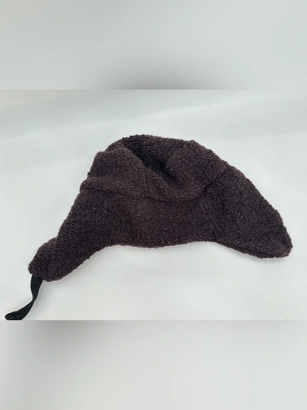 Vintage J Crew Made in Italy Wool Trapper Hat Brown Boucle Ear Flap Aviator